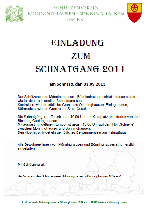 Ank�ndigung Schnatgang 2011